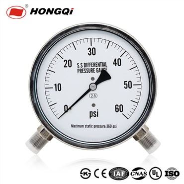 150mm nerūdijančio plieno diferencialinis slėgio matuoklis M20*1.5,G1/2'',1/2'' NPT ±2,5% Tikslumas