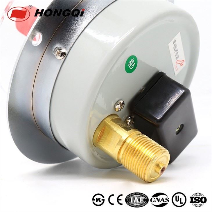 Steel Case Lower Back Connection 0-1MPa Remote Control Warning Gauge