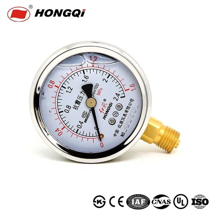 Glycerin Filled With Manometer Shockproof Pressure Gauge