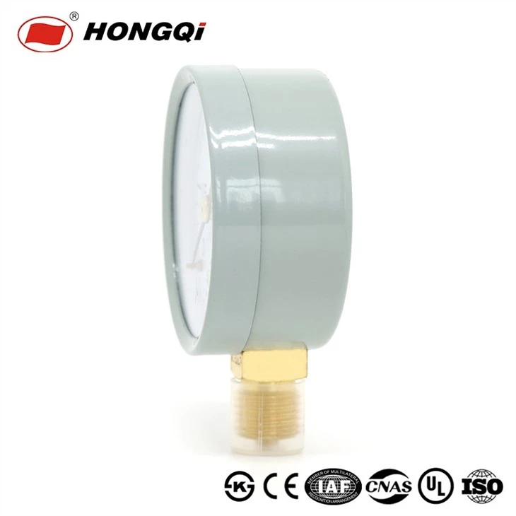 Hongqi 60mm Steel/Plastic/Stainless Steel Case Pressure Gauge,Brasss Movement